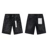 Purple Jeans Streetwear Loose Fit Denim Shorts Men Women Mid-Rise Straight Cut With Embroidery Stone Wash