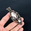 Wild Horse Jasper &  Moonstone Pendant, 999 Copper Wire Wrapped Gemstone Jewelry, Handmade Tree Of Life Pendant, For Thanksgiving
