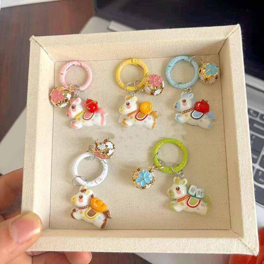 Cute Cartoon Horse Bag Pendant Chinese Style New Year Keyring  Pony Pendant Gift