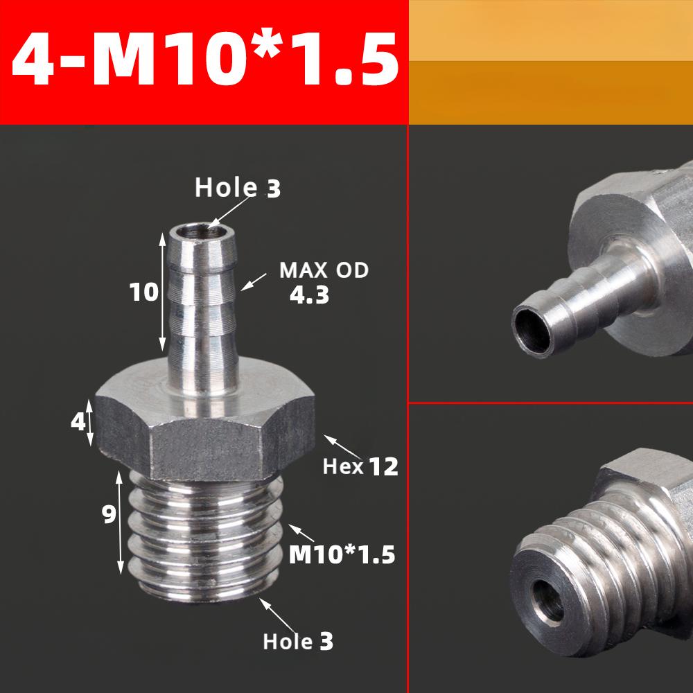 M3 M4 M5 M6 M8 M10 M12 M14 M16 Metric Male To 3 4 5 6 8 10 12 Mm Hose Barb Nipple 304 Stainless Steel Pipe Fitting Air Water Gas