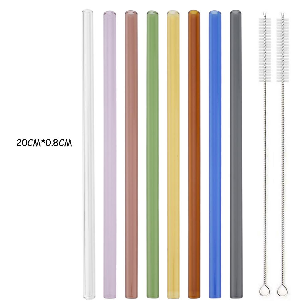 Reusable Drinking Glass Straw High Borosilicate Glass Straw Wide 8mm Eco Friendly Straw for Cocktail Smoothie Milkshake Dinkware