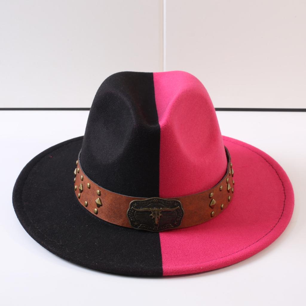 Popular European and American Classic Double-color Wide-brimmed Top Hat Men's and Women's Fashion OL Style Cowboy Hat Jazz Hat