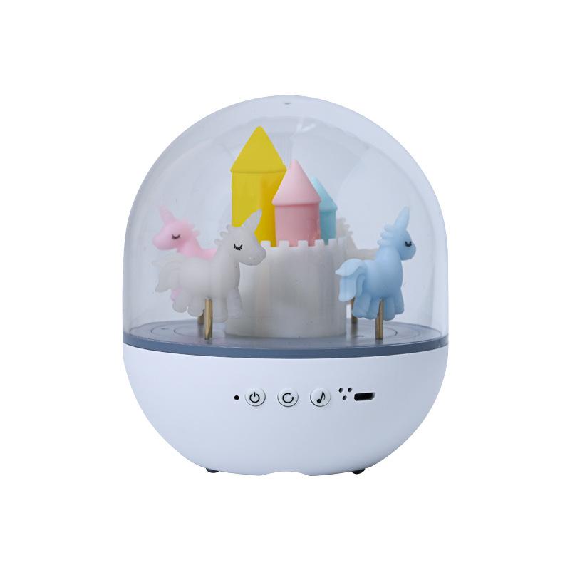 Dropshipping USB LED Atmosphere Light Music Box CJH Carousel Nightlight for Children's Festival Fantasy Desk Lamp Novelty Gift