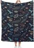 Planet Print Blanket Soft Flannel Cozy Cute Fleece Blankets and Throws for Adults Kids Boys Teens Gifts Warm Plush Lightweight T
