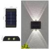 BMW Outdoor Lights Solar Powered, Convex Mirror Wall Light, IP65 Waterproof Up and Down Courtyards Gardens Stairs Corridors Walls