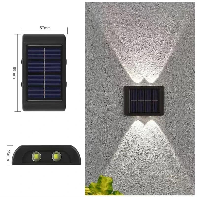 BMW Outdoor Lights Solar Powered, Convex Mirror Wall Light, IP65 Waterproof Up and Down Courtyards Gardens Stairs Corridors Walls