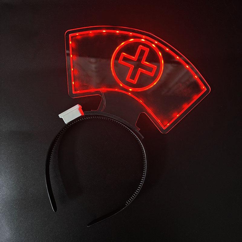 New Acrylic Neon Light Rabbit Ear Headband LED Glowing Bunny Hairband For Girl Bar Birthday Party Supplies Head Accessories