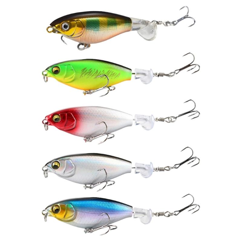 5Pcs Propeller Noise Baits Topwater Fishing Lures Propeller Tractor Hard Baits Fish Hook for Saltwater and Freshwaters