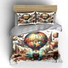"Vintage Air Balloon Decor" Multiple Sizes Kid's and Adults' Bedroom Exquisite 3PC Bedding Set Gift