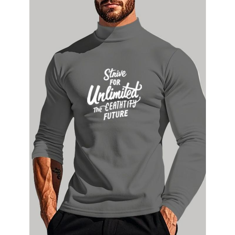 Polyester Mock Neck Long Sleeve Shirt  for Casual Streetwear S