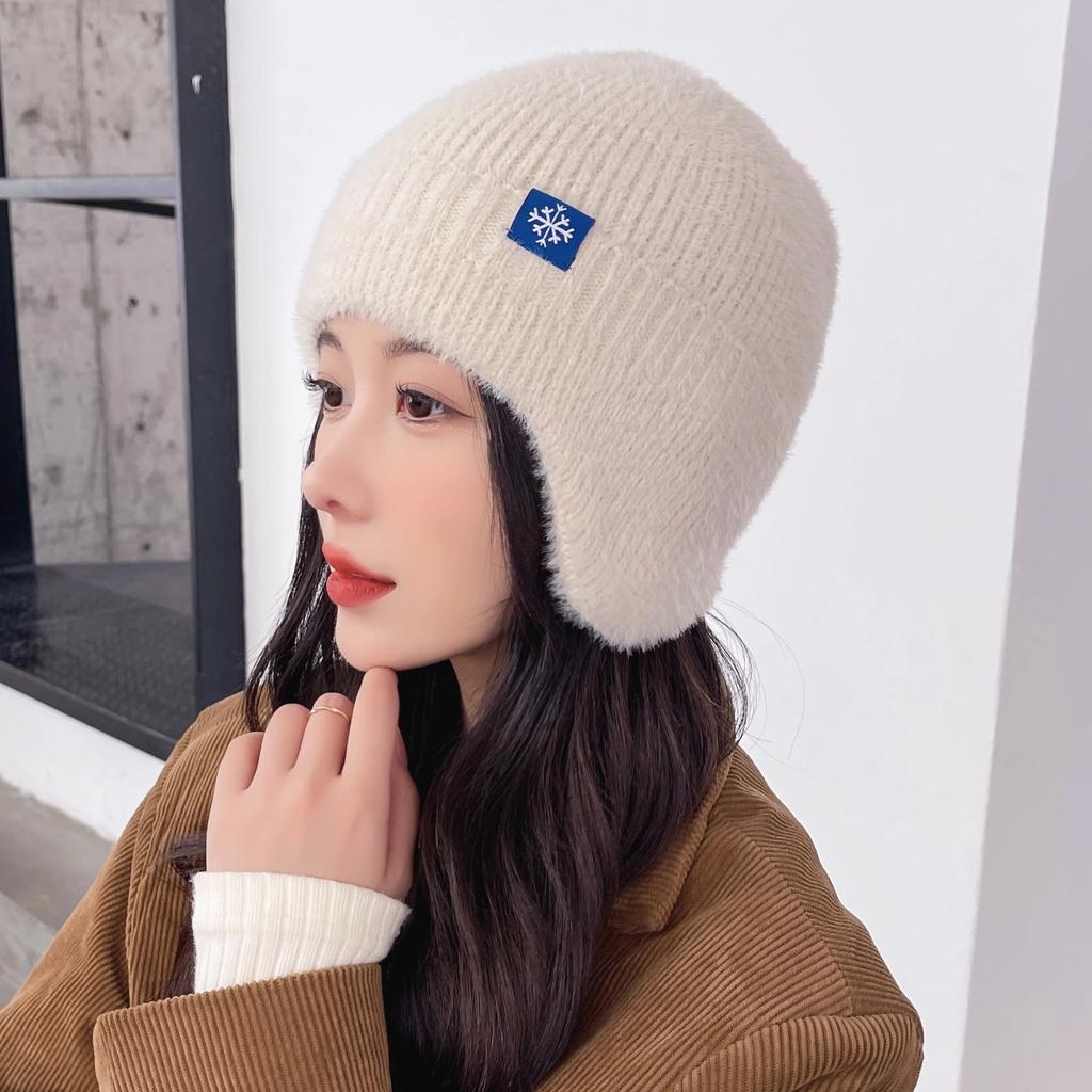 Winter Velvet Warm Hat Knitted Yarn Hat, Outdoor Cycling Warm Hat