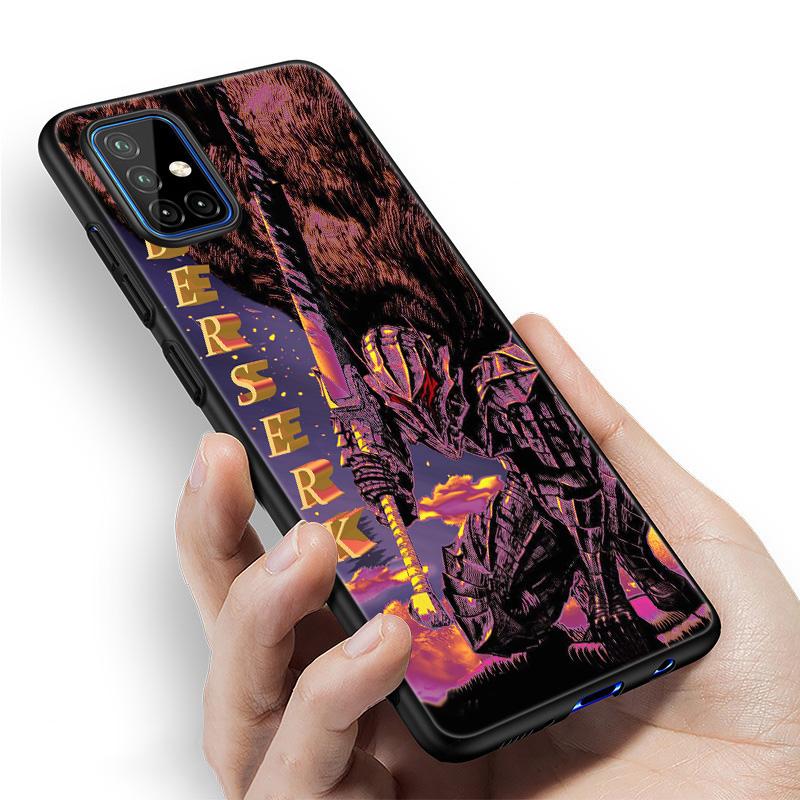 Anime Berserk Guts Phone Case For Samsung Galaxy A12 A02S A22 A32 A52 A72 A71 A51 A41 A31 A21 A11 A50 A70 A10S A20S Black Cover