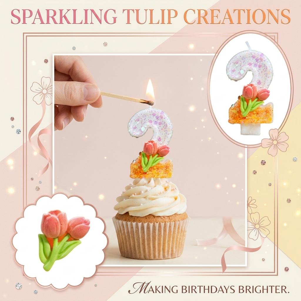 Fashion Cartoon Creative Birthday Candles Party Digital Candles