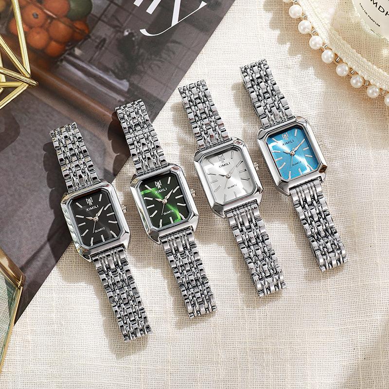 Stainless Steel Strap Watch Women Quartz Wristwatch Student Simple Square Quartz Watches