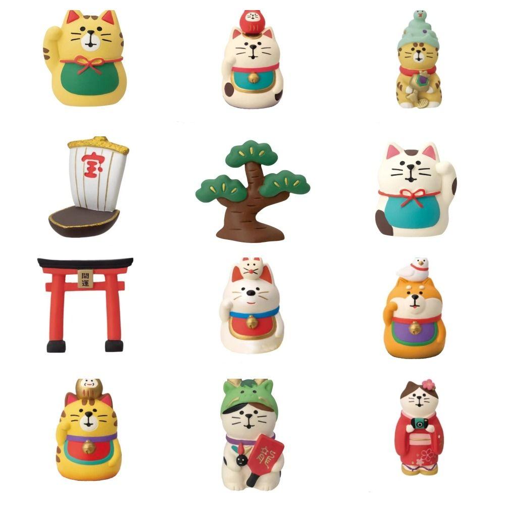 Japanese Style ZAKKA Cat Figurines DIY Craft Mini Animal Figurines  Miniature Scene Props