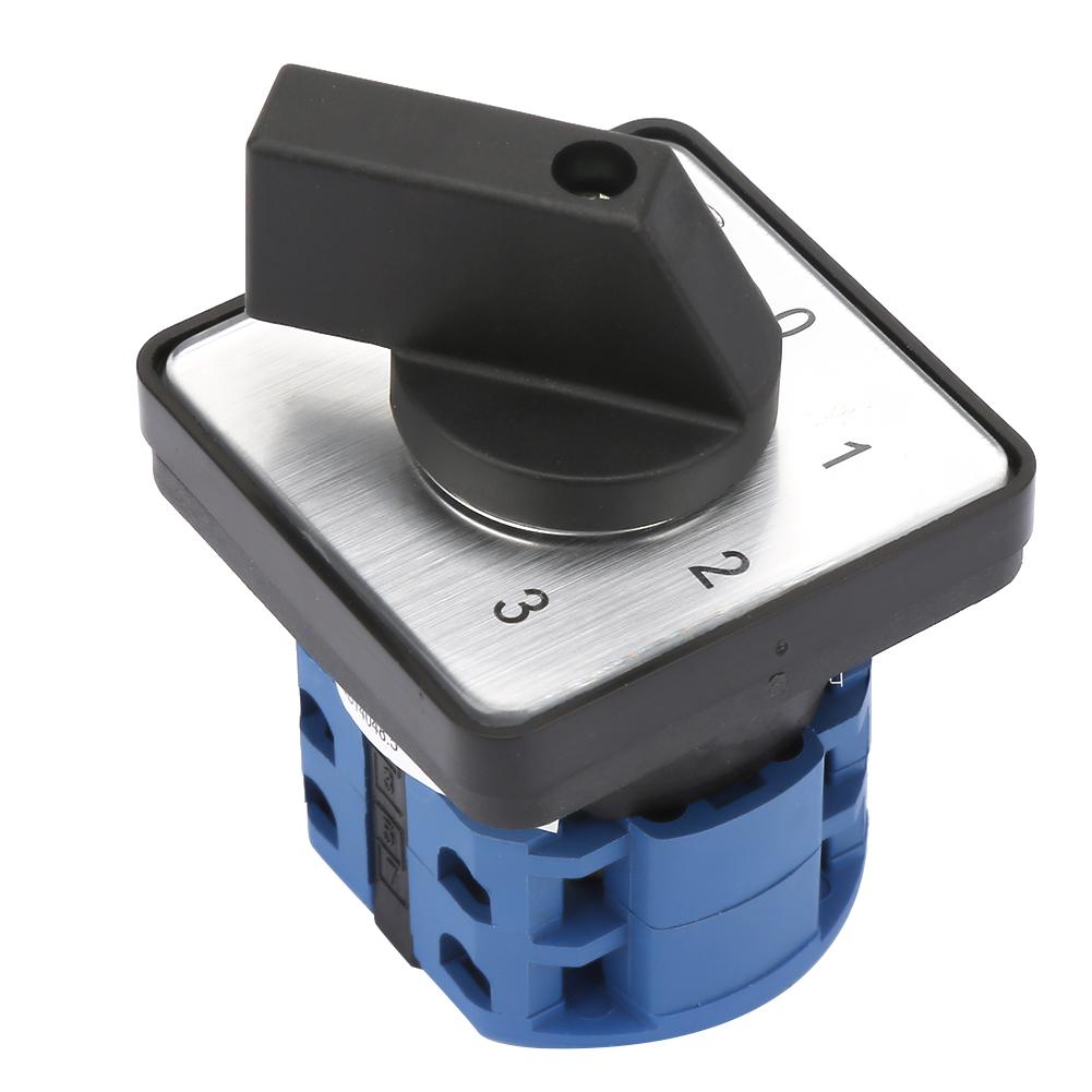 660V 20A 4-Position 2 Pole Rotary Selector  Rotary Cam Changeover Switch