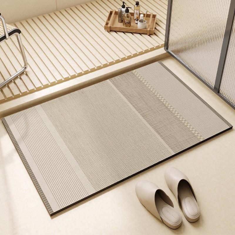 Bathroom Floor Mat, Bathroom Diatomaceous Earth Absorbent Mat, Bathroom Entrance Carpet, Non Slip Foot Mat,Water Absorbing Rug