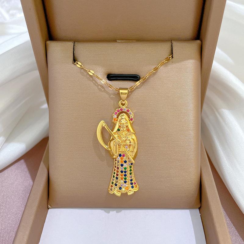 Portrait Temperament Micro-Diamond Necklace Women'S Exquisite Wind Collarbone Chain With Jewelry