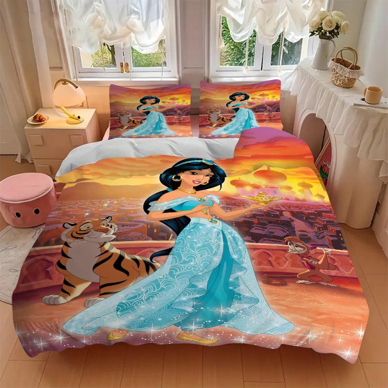 Princess Jasmine'S Adventure Print 3Pcs Bedding Setduvet Cover With 2 Bedropillowcase Home Birthday Gift