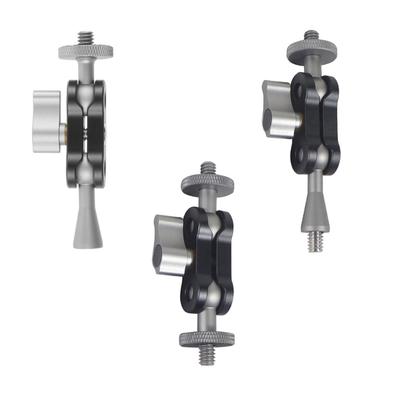 Flexible Articulating Arm with Double Ball Heads for Camera Monitor and LED Light Machined Aluminum with 1/4Inch Screws