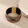Ethnic Style Rhinestone Women's Bracelet Retro Handmade Female Bangle  Dress Jewelry