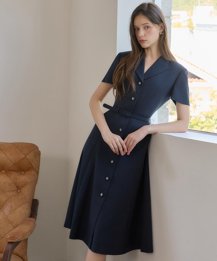 Julie And Kara 26Hs Love By You Jo Summer Tweed Dress Navy Wedding Guest Look Ceremony Look