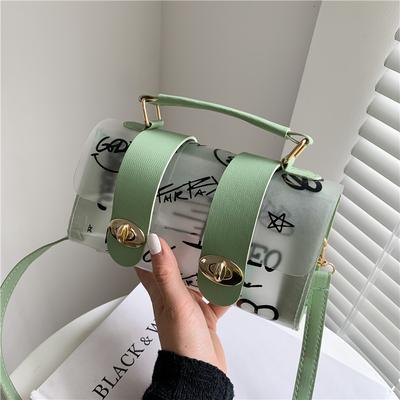 2022 Damen Umhängetasche PVC Transparent Graffiti Messenger Damentasche Kleine Designer Handtasche Geldbörse Umhängetaschen für Frauen