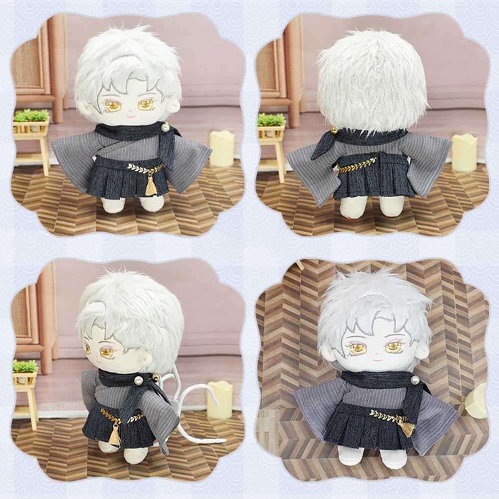 Niannyyhouse Scarf Kimono Skirt Yukata Set 20cm Stuffed Toy Clothes Cotton Doll Doll Accessories Dress-up (A-2)