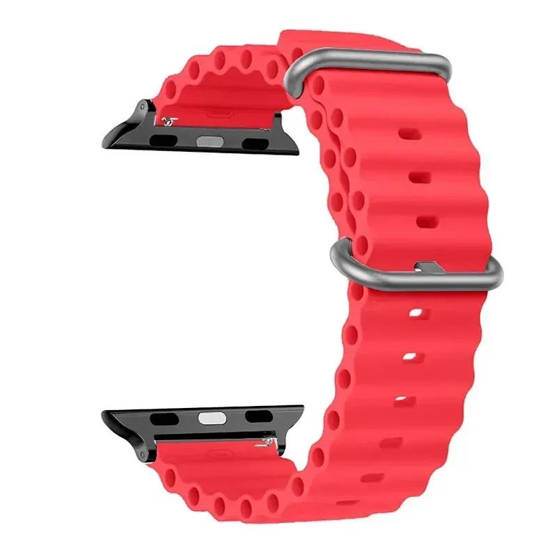 Strap For Apple Watch Ultra 3 Band 49mm 44mm 45mm 46MM 41mm 40mm 38mm 1:1 Original Ocean Belt iWatch Series 11 10 9 8 7 Se Bands