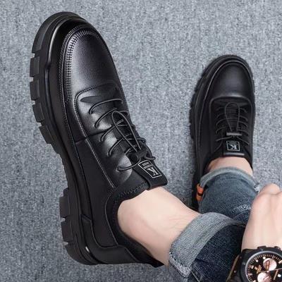 Young People's Leather Shoes Casual Super Soft Breathable Dad Thin Leather Shoes 22 New Leather Shoes Soft Shoes