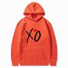 Mens Oversized Hooded Sweatshirt With XO Letter Print Loose Fit Streetwear Casual Top