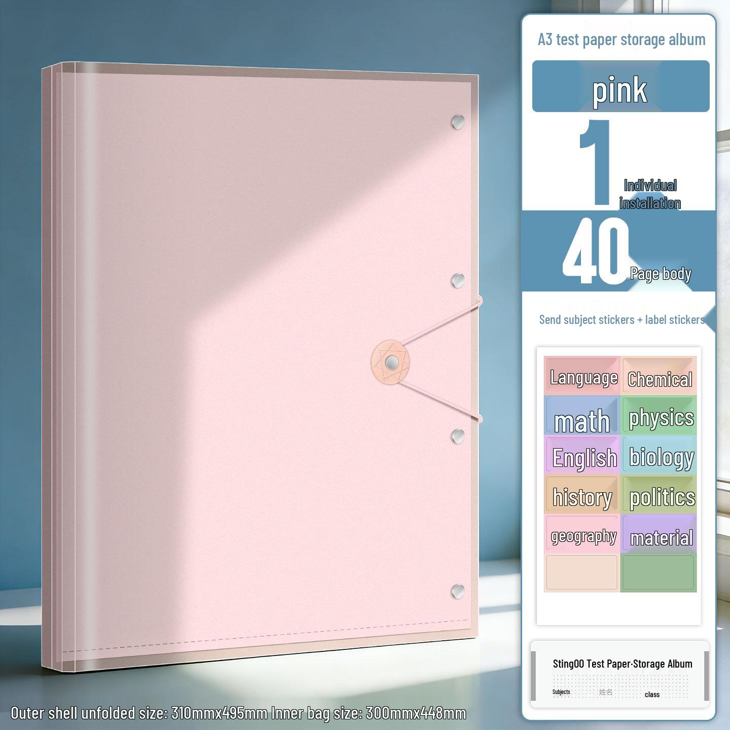 A4 Multi-Layer Transparent Document Binder with 40-60 Pages Capacity