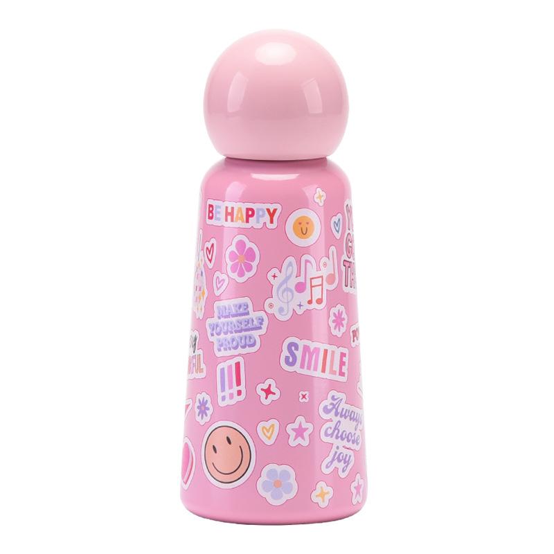 Stainless Steel Thermos Cup 350Ml Cute Student Children'S Printed Water Cup Portable Outdoor Sports Water Cup