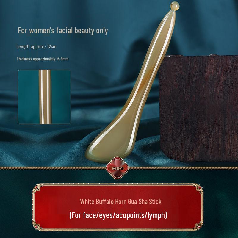 White Buffalo Horn Gua Sha Facial Massage Tool for Anti-Wrinkle Treatment