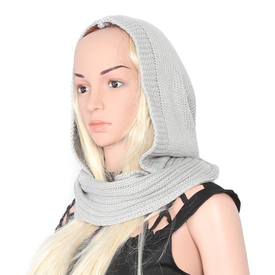 Hooded Scarf Thick Warm Woolen Women Hooded Scarf for Winter