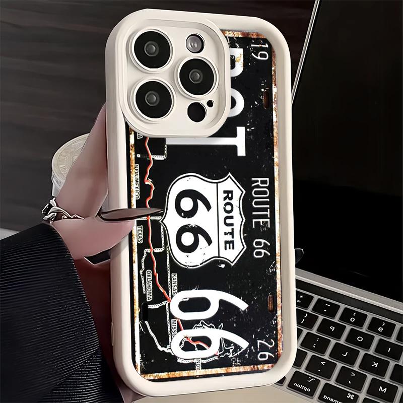 Phone Case for iPhone 17 Air 16E 15 16 Pro Max Retro Vintage License Plate Cover 14 Plus 13 12 Mini Soft Shell Silicone Fundas