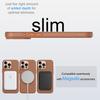 Litchi Patterned Leather Phone Case for IPhone 17 16 15 14 13 12 11 Pro Max Magnetic Magsafe Armor Flocking Cover