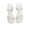 French Thick Heel Thin Strap Sandals Women's Summer 2025 New Fashionable Versatile Gentle One-word Strap with Skirt Sandals