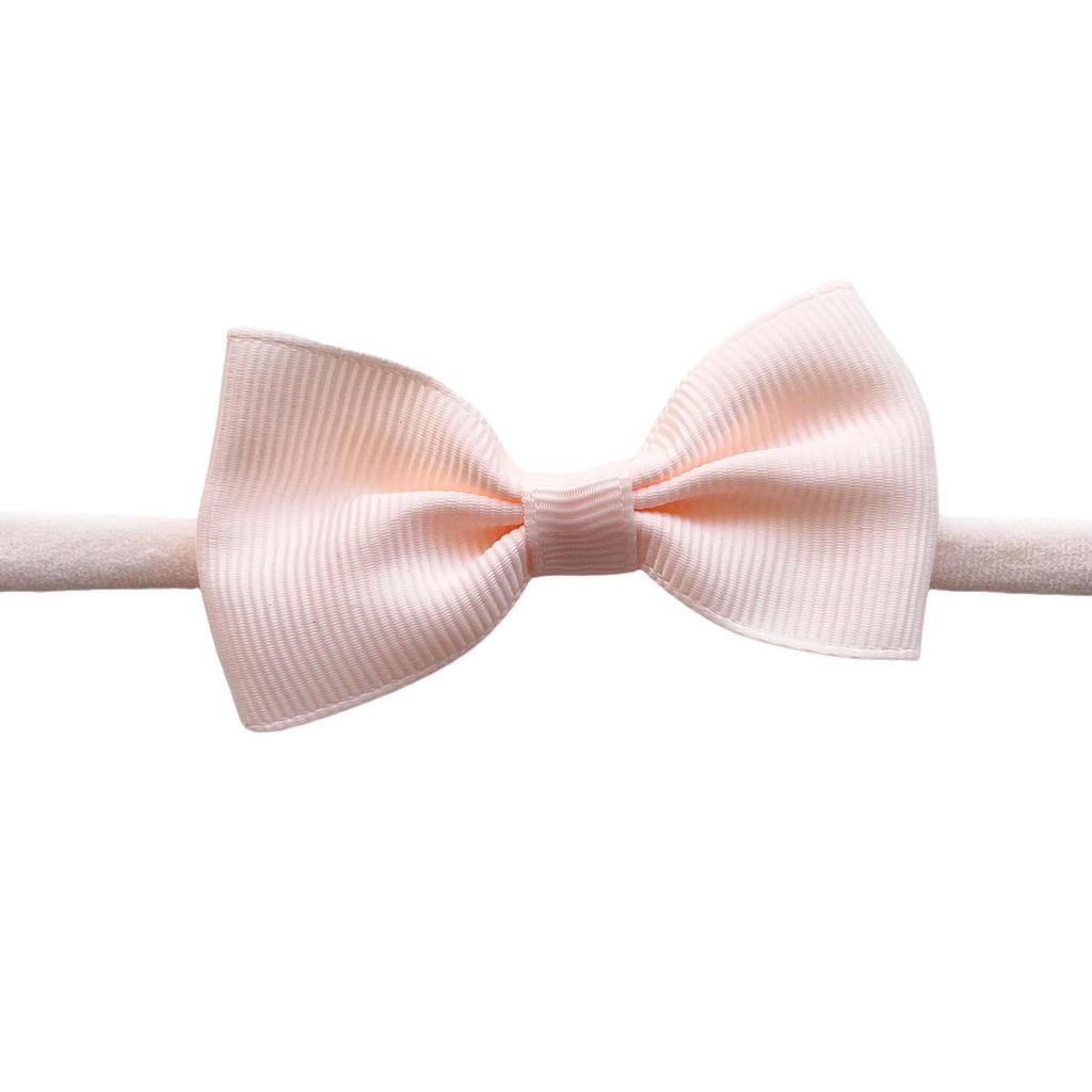 Solid Color Bow Hairpin & Ribbed Headband Set for Girls