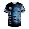 Men's Gender-Neutral T-Shirt 3D Printed Lion Round Neck Casual Short Sleeve Top Street Wea Men's T-Shirt Oversized T-Shirt