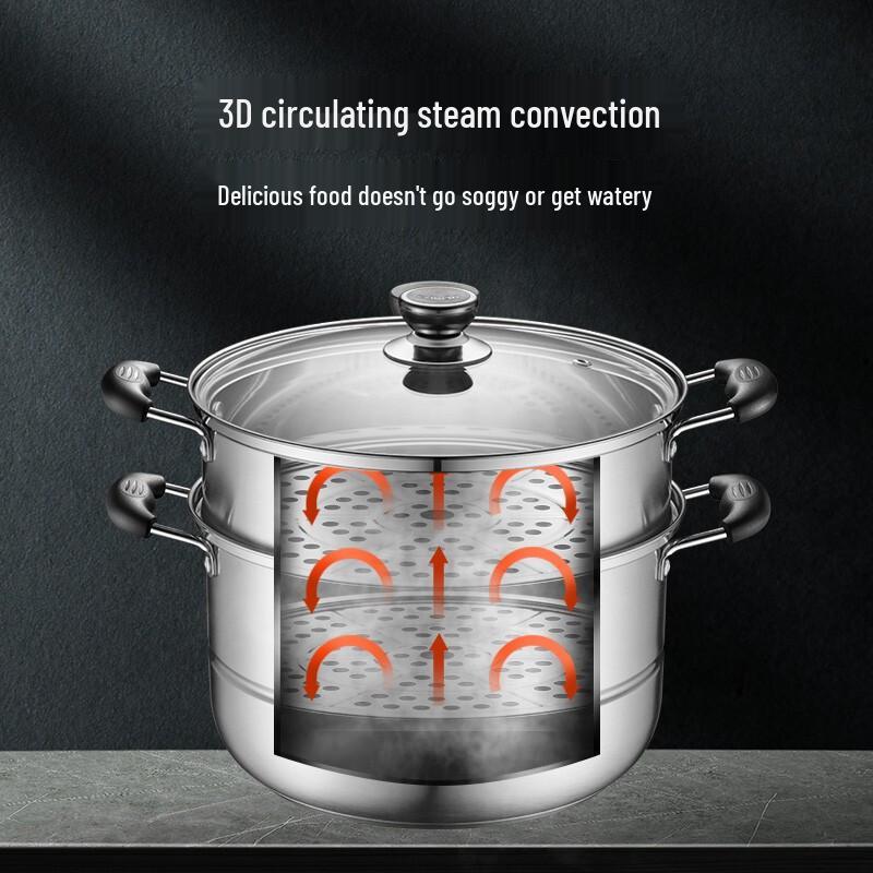 SUPOR 28cm 304 Stainless Steel Universal Steamer & Soup Pot