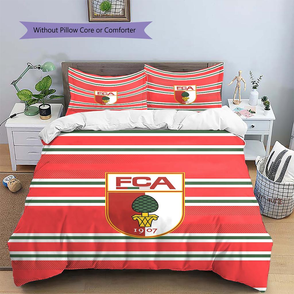 FC Augsburg Pattern Bedding Quilt Set Home Decoration Gift (1 * Duvet Cover + 2 * Pillowcase Without Core)