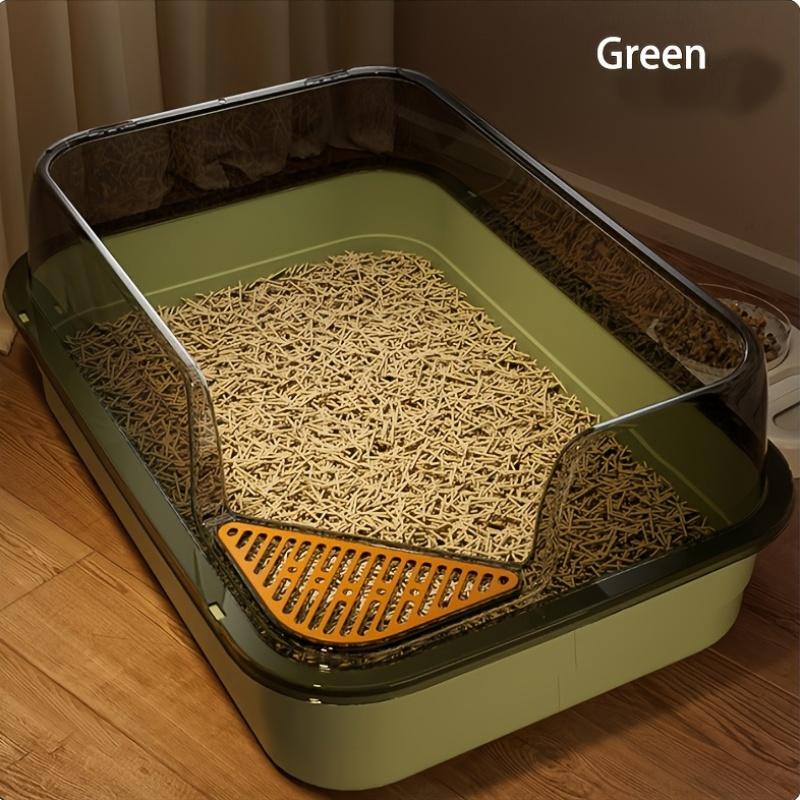 1pcs Set Large Cat Litter Box Semi-Enclosed Splash-Proof High-Sided Detachable Litter Scoop Sand Leakage Board Easy To Clean