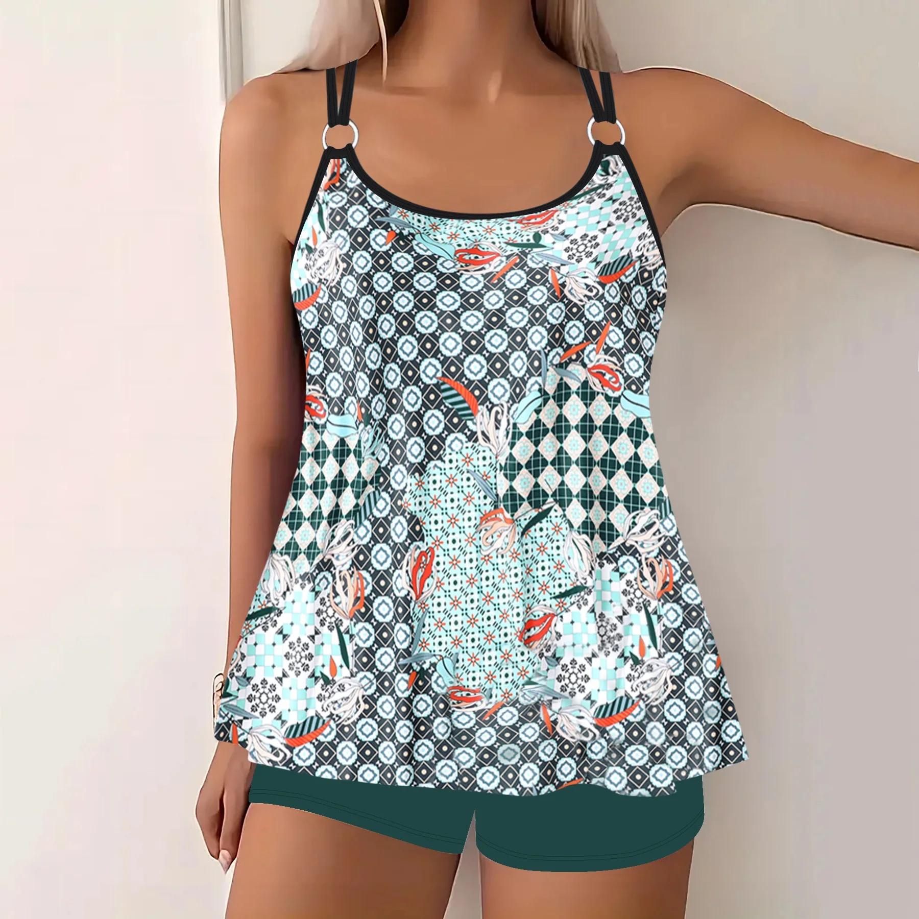 

2025 комплект бикини с цифровой печатью, женские трусы с низкой талией, купальники через плечо, модный женский купальник из материкового Китая 3XL