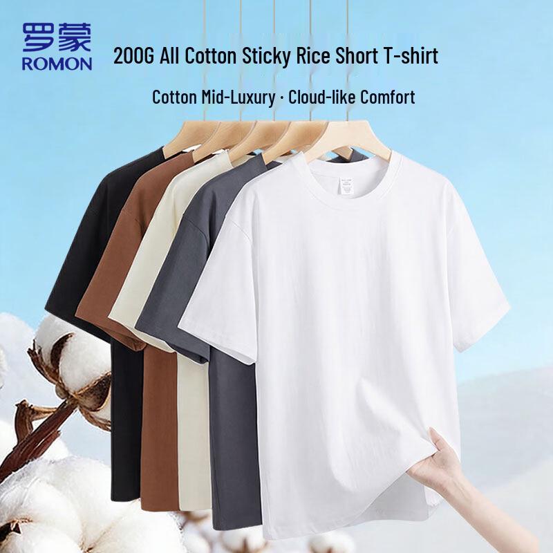 ROMON 10A Antibacterial 100% Cotton Men's Short Sleeve T-Shirt
