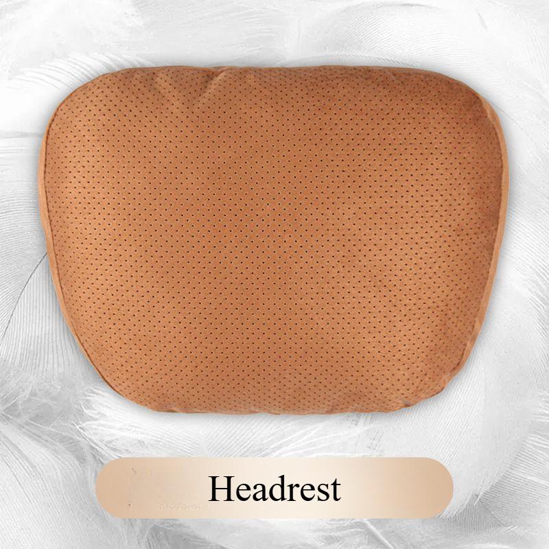 S-Class Car Headrests Lumbar Cushions Neck Protection Pillow Suede Seat Backrest Cushions Auto Accessories