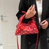 Yogodlns Women's Versatile Bag Retro Leather Shoulder Bag Bow Tie Crossbody Bag Polka Dot Small Hobo Handbag For Everyday Use