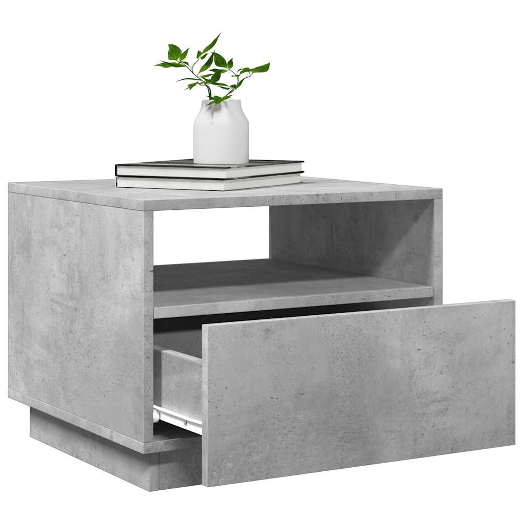 LED Coffee Table in Concrete Grey 50 x 49 x 40 cm
