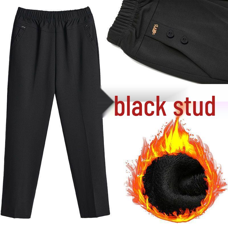 

Women s Trousers for Elderly: Casual, Straight-Leg, Grandma Style with Velvet for Spring & Autumn 5XL (approx. 160-170 jin)