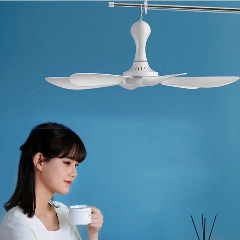 Foldable Mini USB Ceiling Fan with Remote Quiet Operation For Camping Travel Office Dormitory